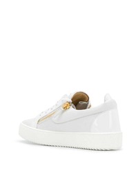 weiße Leder niedrige Sneakers von Giuseppe Zanotti