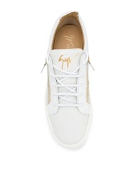 weiße Leder niedrige Sneakers von Giuseppe Zanotti