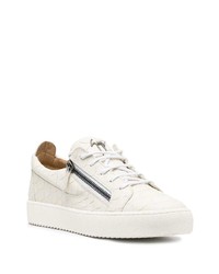 weiße Leder niedrige Sneakers von Giuseppe Zanotti