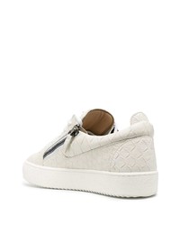 weiße Leder niedrige Sneakers von Giuseppe Zanotti