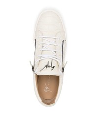 weiße Leder niedrige Sneakers von Giuseppe Zanotti