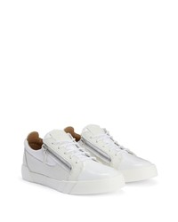 weiße Leder niedrige Sneakers von Giuseppe Zanotti