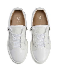 weiße Leder niedrige Sneakers von Giuseppe Zanotti