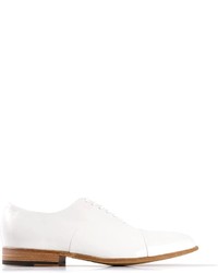 weiße Leder Oxford Schuhe