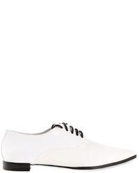 weiße Leder Oxford Schuhe