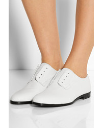 weiße Leder Oxford Schuhe von Common Projects