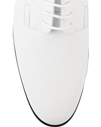 weiße Leder Oxford Schuhe von Common Projects