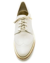 weiße Leder Oxford Schuhe von MICHAEL Michael Kors