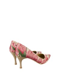 weiße Leder Pumps mit Blumenmuster von Dogo Shoes