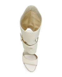 weiße Leder Sandaletten von Paul Andrew