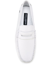 weiße Leder Slipper von Dolce & Gabbana