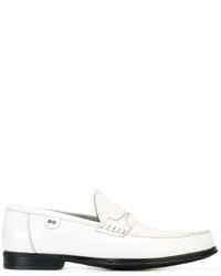 weiße Leder Slipper von Dolce & Gabbana