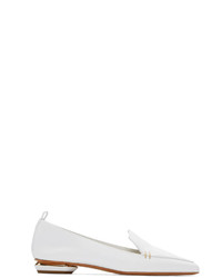 weiße Leder Slipper von Nicholas Kirkwood
