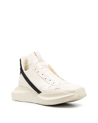 weiße Leder Sportschuhe von Rick Owens