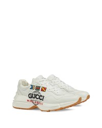 weiße Leder Sportschuhe von Gucci