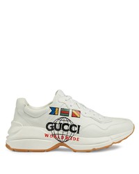 weiße Leder Sportschuhe von Gucci