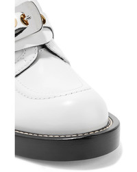 weiße Leder Stiefeletten mit Ausschnitten von Balenciaga