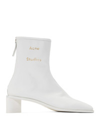 weiße Leder Stiefeletten von Acne Studios
