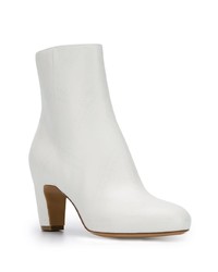 weiße Leder Stiefeletten von Maison Margiela