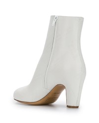 weiße Leder Stiefeletten von Maison Margiela