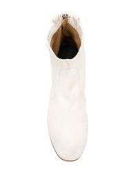 weiße Leder Stiefeletten von Silvano Sassetti