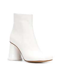 weiße Leder Stiefeletten von MM6 MAISON MARGIELA