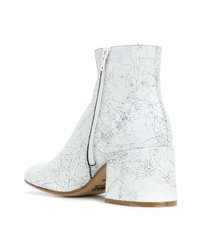 weiße Leder Stiefeletten von MM6 MAISON MARGIELA