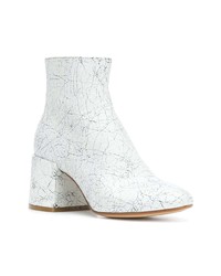 weiße Leder Stiefeletten von MM6 MAISON MARGIELA