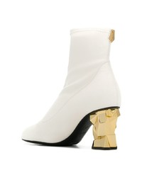 weiße Leder Stiefeletten von Giuseppe Zanotti Design