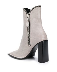 weiße Leder Stiefeletten von Alexander Wang