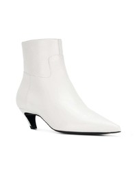 weiße Leder Stiefeletten von Balenciaga