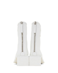 weiße Leder Stiefeletten von Acne Studios