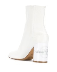 weiße Leder Stiefeletten von Maison Margiela