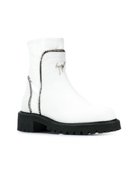 weiße Leder Stiefeletten von Giuseppe Zanotti Design