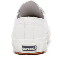 weiße Leder Turnschuhe von Superga