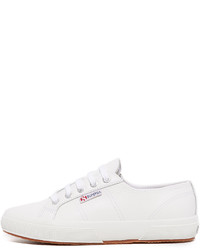 weiße Leder Turnschuhe von Superga