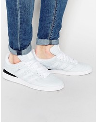 weiße Leder Turnschuhe von adidas