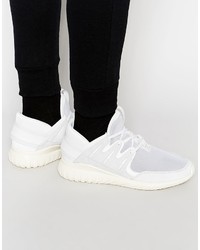 weiße Leder Turnschuhe von adidas