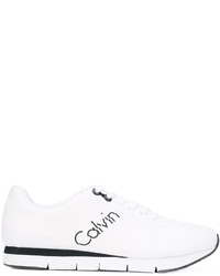 weiße Leder Turnschuhe von Calvin Klein