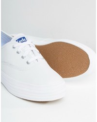 weiße Leder Turnschuhe von Keds