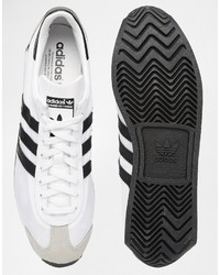 weiße Leder Turnschuhe von adidas