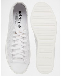 weiße Leder Turnschuhe von adidas