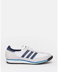 weiße Leder Turnschuhe von adidas