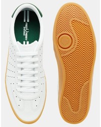 weiße Leder Turnschuhe von Fred Perry