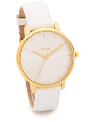 weiße Leder Uhr von Nixon