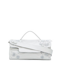 weiße Leder Umhängetasche mit Blumenmuster von Zanellato