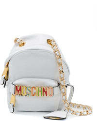 weiße Leder Umhängetasche von Moschino