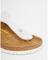 weiße Leder Zehentrenner von Birkenstock