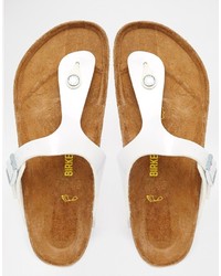 weiße Leder Zehentrenner von Birkenstock