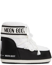 weiße Lederfreizeitstiefel von Moon Boot